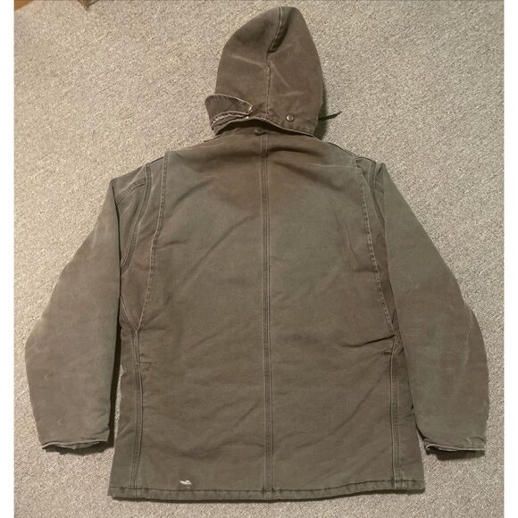 Vintage 90s Mens Large Carhartt Brown Quilt Lined Full Zip Jacket C26CHT - Picture 9 of 10